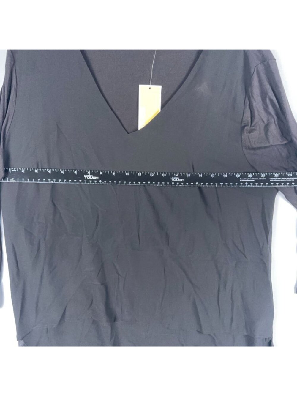 Michael Kors Tunic Top Size XXL Black V Neck Layered Long Sleeve Was $68 - Picture 9 of 12